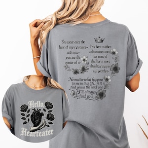 Hello Hearteater Comfort Colors Tee Shirt, Book Lover Gift, Romantasy Reader, Grim and Isla Crown, Wildling, Grimshaw, Nightshade, LightLark