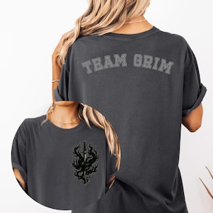 Team Grim Comfort Colors Tee | Lightlark Inspired Shirt | Fantasy Bookish Graphic Tee | Dark Aesthetic Reader Gift | Book Lover Gift
