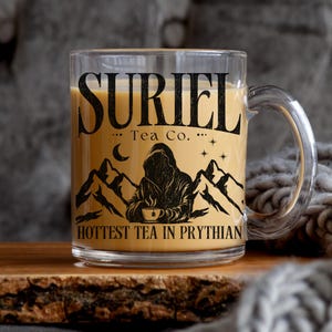 Suriel Tea Co Coffee Mug Tea Mug Spill the Tea Glass Mug Suriel Tea ACOTAR A Court of Thorns and Roses Acotar Merch Velaris Christmas Gift