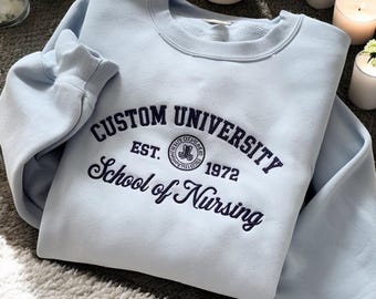 Custom College Embroidered Sweatshirt, university sweaters, personalized sweatshirt, College University Shirt, Graduation Gift For Friend
