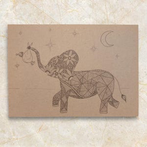 NIEUW - geboortekaart olifantje, gemaakt van duurzaam papier, dubbel gevouwen A6 kaart, inclusief gratis C6 envelop