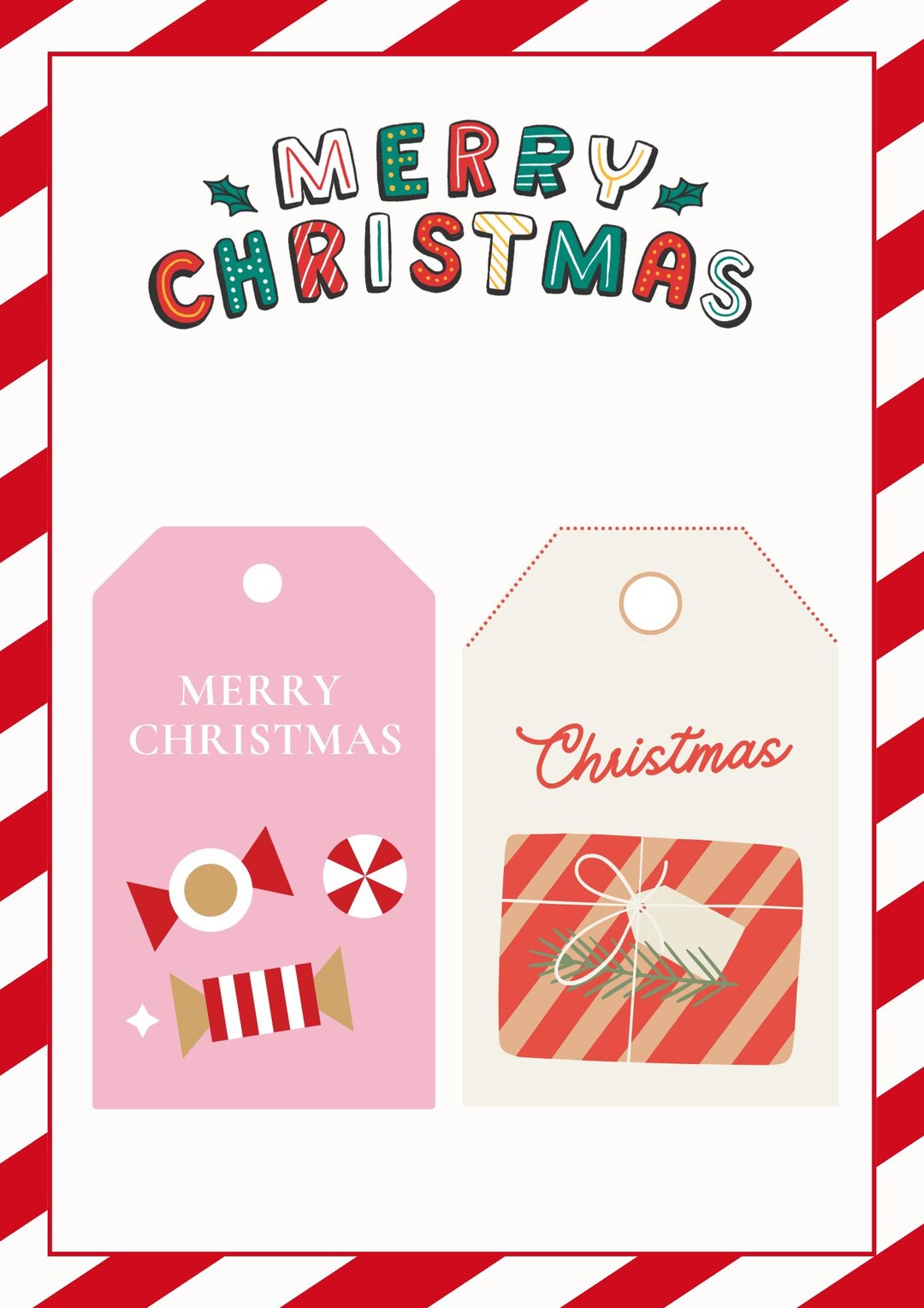 Christmas Gift Tags Printable | Printable Merry & Bright Christmas Gift ...