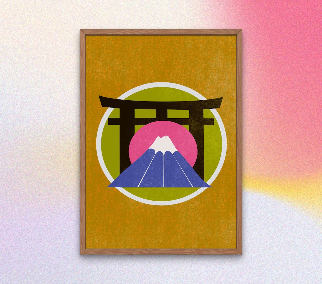 Visit Japan ART PRINT 12x18 1960s MCM Retro Travel Poster Vintage