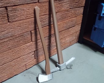 Hacha y pico a escala detallada