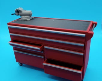 Caja de herramientas con escala detallada