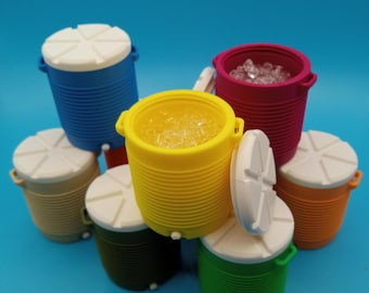 Recipiente para bebidas de 5 galones con escala detallada