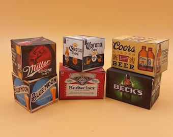 Cajas de cerveza detalladas a escala 1:12