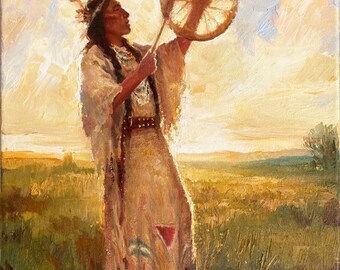 Original Painting " Medicine woman "   11x14 oil on canvas