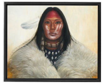 Woman of the White buffalo Framed Stretched Canvas