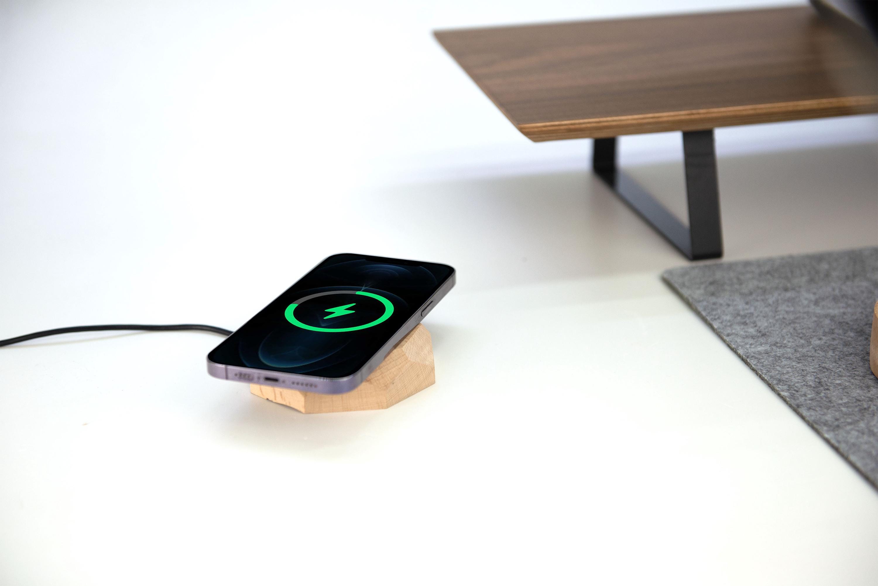 Prismatic Wooden Wireless Charger, Wireless Charging Dock, Gift Ideas ...