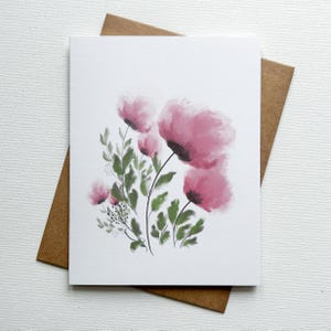 Handgemaakte wenskaart roze pioenrozen - verjaardag voor haar - speciale gelegenheid, vieringen voor moeder, zus, tante, nichtje - Made in Pennsylvania