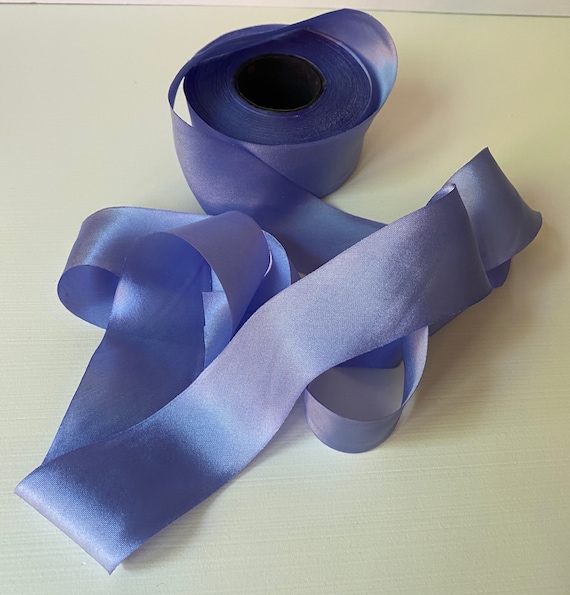 2 Blue Silk Satin Ribbon