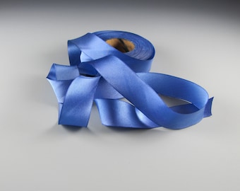 1" PERIWINKLE WEDDING RIBBON Hanah Silk Satin    Jewel Tones 3 yd length