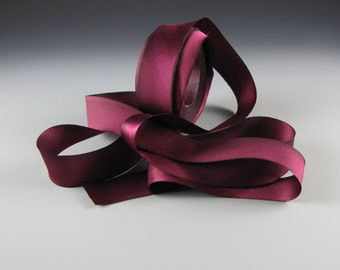 1" JEWEL TONES GARNET Wedding Silk Satin Ribbon  1" Wide 3 yd length