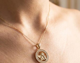 Collana con angelo fatta a mano: ciondolo in argento 925k, regalo di San Valentino