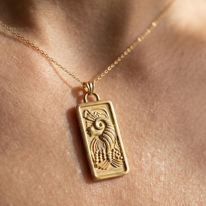 Gold Plated Lady Fortuna Pendant Necklace - Luxe Pamp Style-Sterling Silver-Good Luck Amulet Jewelry-Protection Pendant