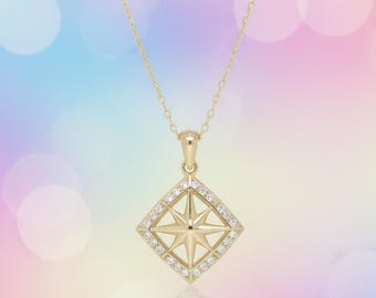 Sterling Silver North Star Pendant Necklace, Celestial Jewelry