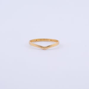18K Solid Gold V Ring, 925 Sterling Silver V Ring, Chevron Ring, Curved Ring, Mother&#39;s Day Gift, Valentine&#39;s Day Gift, Christmas Gift Silver