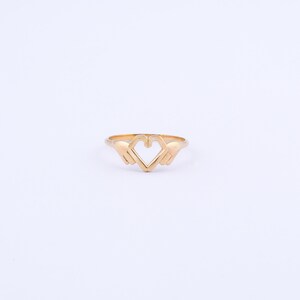 18K Solid Gold Hamsa Ring, Sterling Silver Hamsa Ring, Hand Open Ring, Graduation Gift, Confirmation Gift, Christmas Gift, Gift for Her,925k