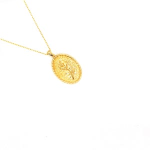 Flower Necklace,Rose Necklace,Sterling Flower Charm,Dainty Rose Necklace,18K Silver Plated,925 Rose Necklace,Rose Shaped Necklace,Flower 18k