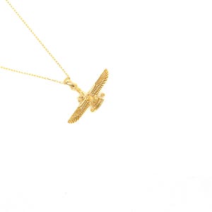 18K zilveren Ahura Mazda-hanger, Ahura Mazda-ketting, Faravahar-hanger, sterlingzilveren Farvahar, Perzisch hangend, mythologieketting, oude charme