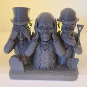 Victorian Ghouls Tea Light Holder - See Hear Speak No Evil Gothic Halloween Candle Decor