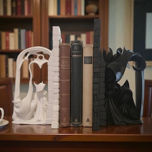 Fermalibri Grim Reaper: decorazione da scaffale fantasy gotica, PLA stampato in 3D