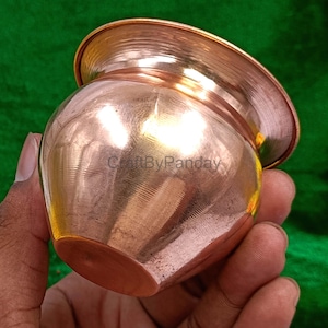 Pure Copper Kalash 29gm | 2.5&quot; Lota for Pooja | Copper Water Pot for Mandir, Diwali & Karwachauth | Traditional Hindu Puja Vessel