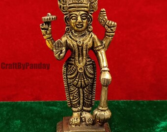 Brass Laxmi ji Idol 270 gm (4.8xin) | Hindu Deity Statue