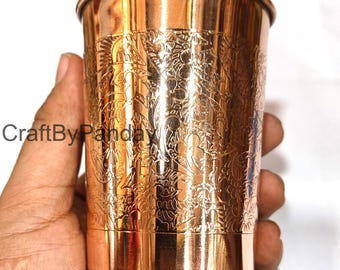 Pure Copper Drinking Glass 72 gm  4x3x2 Inch