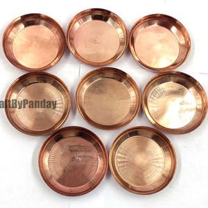 Juego de 9 cuencos de cobre puro para puja / 2,7" 215 g