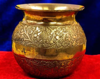 Handcrafted  Brass Lota Pot 195gm 3"
