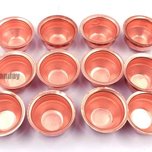 Set aus 6 reinen Kupferschalen | 4 cm Durchmesser