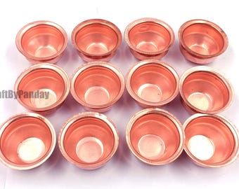 Set of 6 Pure Copper Bowls | 1.7 Inch Each
