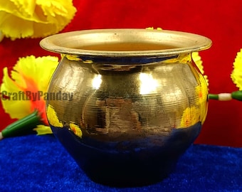 Brass Urli Bowl 61.6 gm Etched Lota Pot | 3.2x3.2x3.5