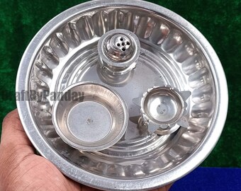 Steel Plate Diya Bowl with Agarbatti Stand | 5.7-Inch
