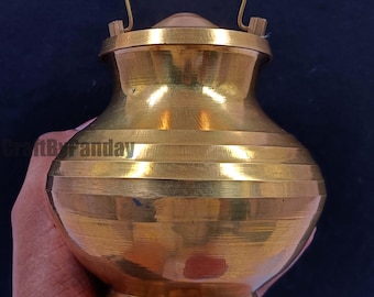 Bezogener Messing Gangajal Lota 232 gm 4.7x4.7x2.7 Zoll