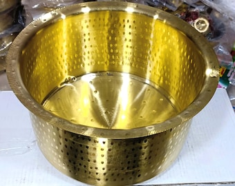 Large Brass Pooja Bowl | Traditional Indian Temple Decor (14 Inch)