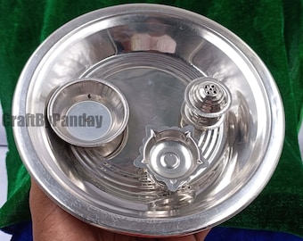 Steel Plate Diya Bowl with Agarbatti Stand | 6.7-Inch 45gm