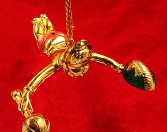 Flying Hanuman Meta Car Hanging  Golden Hanuman Ji Dashboard dol 3.8Inch