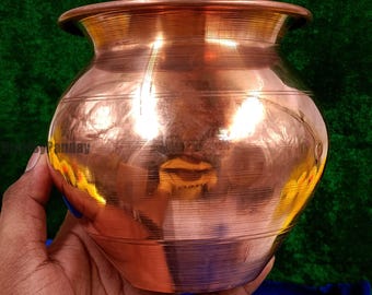 Big Pure Copper Kalash 210 gm | 5x6x5 inch