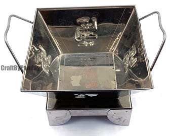 Steel Hawan Kund 248gm | 5.5" Yagya Kund for Pooja