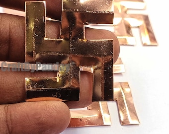 Copper Swastik for Vastu Astro Remedy Symbol  2 x 1.5 Inch  Single Piece