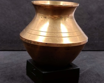 Brass Urli Bowl 110 gm Etched Lota Pot | 3.4x3.4x3.2 in