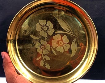 Handcrafted Brass Pooja Thali 1.8 gm7.5 in