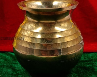 Etched Brass Lota Pot 528gm | 5.8"