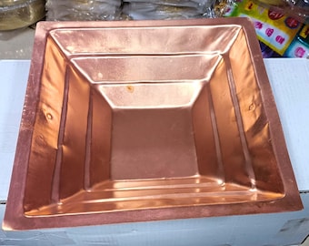 Copper Hawan Kund for Pooja & Yagna | Traditional Hindu Havan Bowl | 12.5 Inch | 986 GM