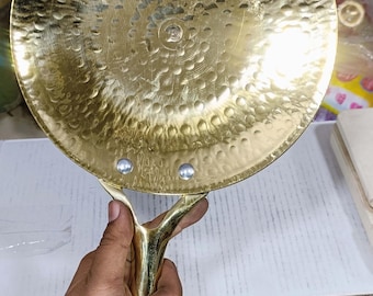 Pure Brass Roti Tawa 10" | Non-Toxic, Heat Resistant Handle