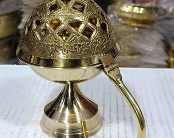 Brass Aarti Diya | Hindu Pooja Oil Lamp 6 in 290GM