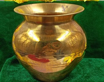Brass Urli Bowl 61.7 gm Etched Lota Pot | 3.2x3.2x3.5 in